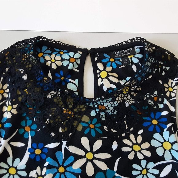 TOPSHOP | Lace Collar Floral Dress - Picture 2 of 11